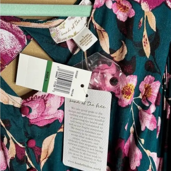 Floral Teal and Pink Women's Top - Picture 2 of 2